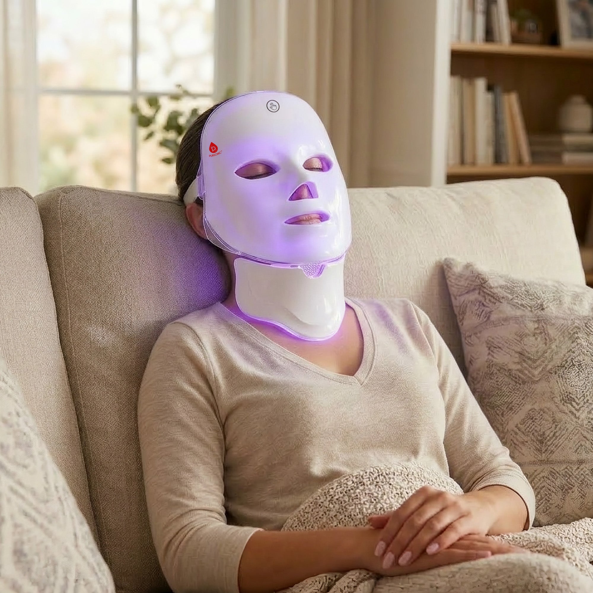 7-in-1 LED Light Therapy Face & Neck Mask + LED Red Light Therapy Panel
